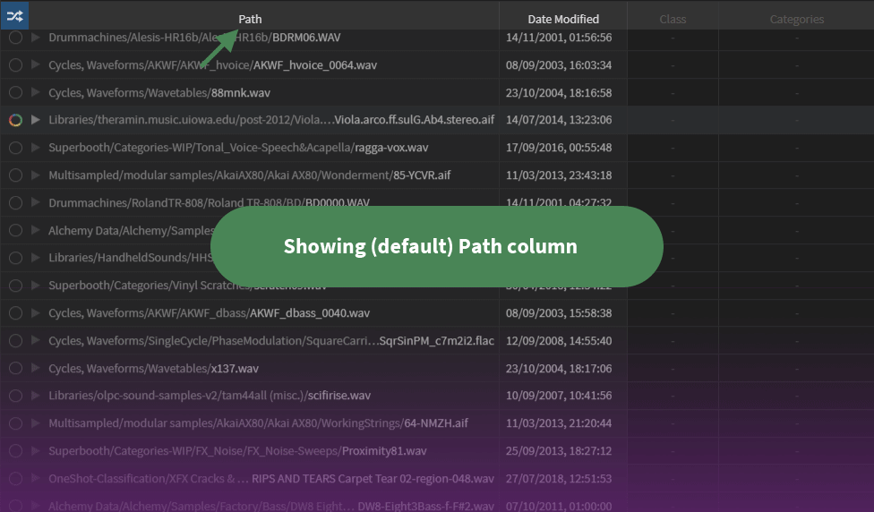 Fig: To control which columns are visible, right-click the search-results table header or head into the View menu.